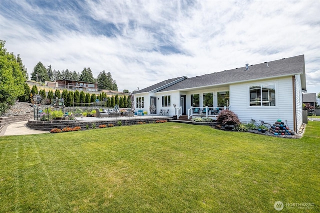 453 Spruce Ct NW, East Wenatchee, WA 98802 - rear view of house featuring a patio area and a yard
