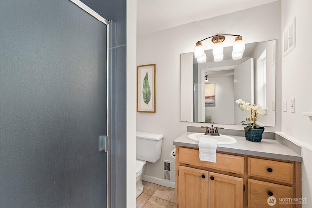 19508 23rd Ave NE, Shoreline, WA 98155 - full bath with vanity, a shower stall, and tile patterned floors