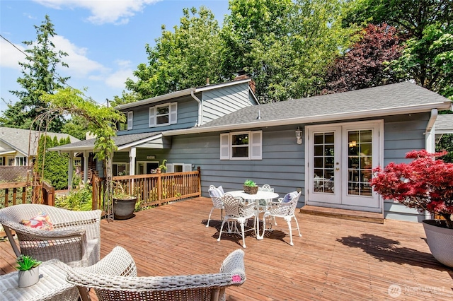 19508 23rd Ave NE, Shoreline, WA 98155 - wooden deck with outdoor dining area and french doors