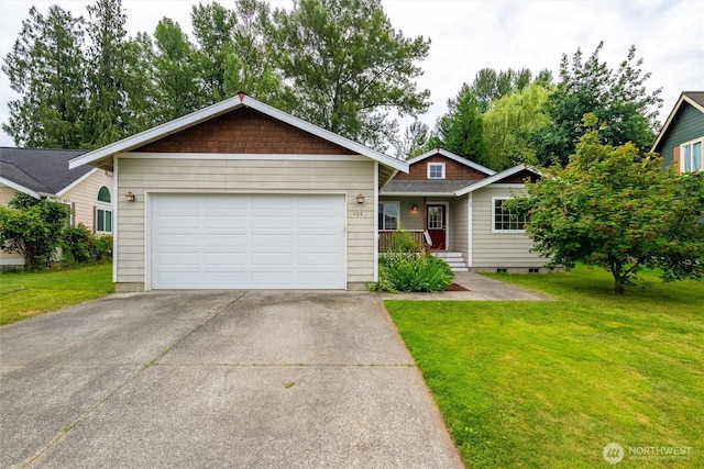 424 Wilson Ln, Sumas, WA 98295 - ranch-style house with a front lawn, driveway, and an attached garage