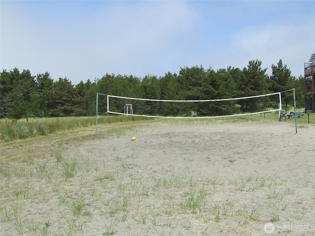 304 NW 14th St NW Unit 207, Long Beach, WA 98631 - view of community with volleyball court and a wooded view