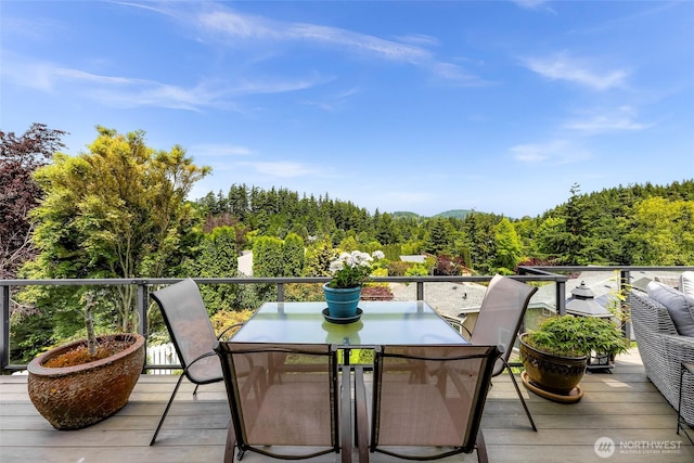 1301 Broad St, Bellingham, WA 98229 - wooden terrace with a wooded view