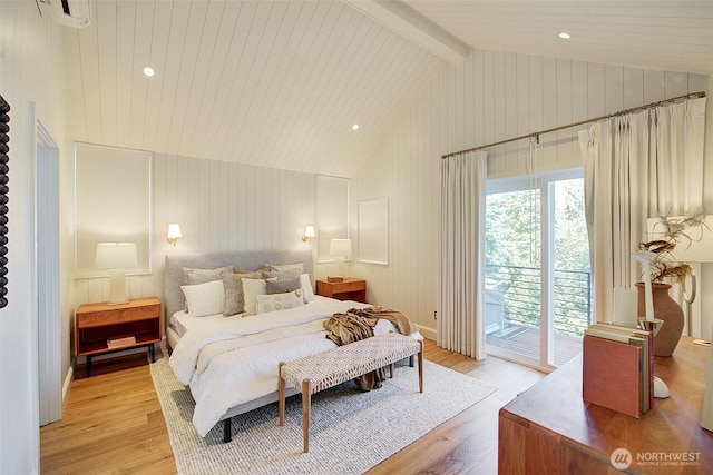 9208 11th Ave NW, Seattle, WA 98117 - bedroom featuring access to outside, light wood-style floors, and recessed lighting