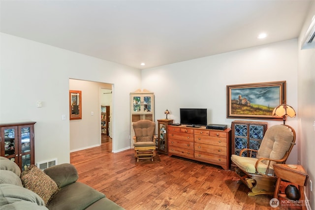 4766 Mason St, Port Townsend, WA 98368 - living area with wood finished floors and recessed lighting