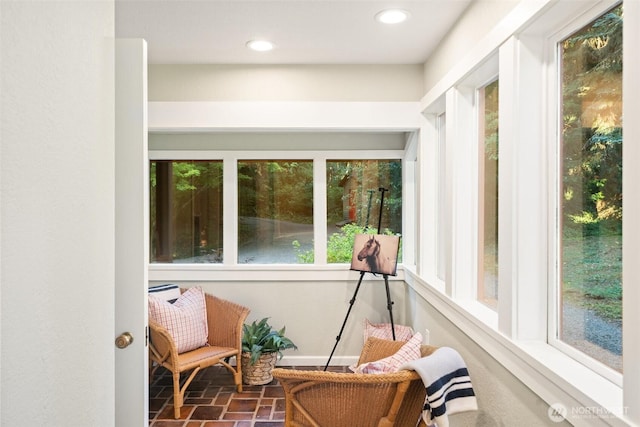 14855 Phelps Rd NE, Bainbridge Island, WA 98110 - sunroom featuring plenty of natural light, recessed lighting, and brick patterned flooring