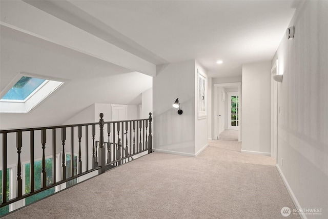 14855 Phelps Rd NE, Bainbridge Island, WA 98110 - corridor with carpet and a skylight