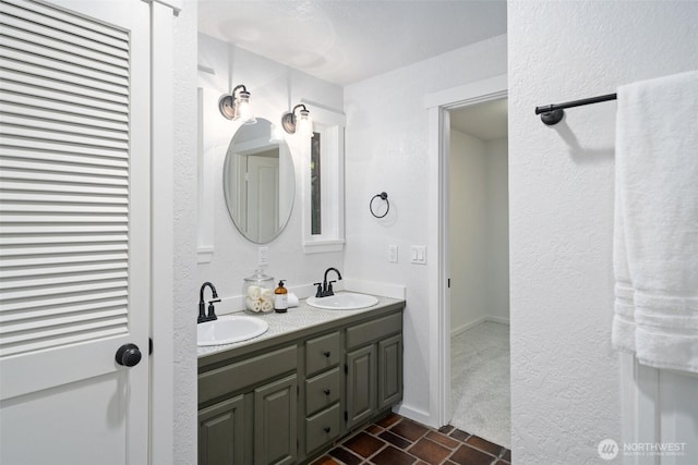 14855 Phelps Rd NE, Bainbridge Island, WA 98110 - bathroom with double vanity and baseboards
