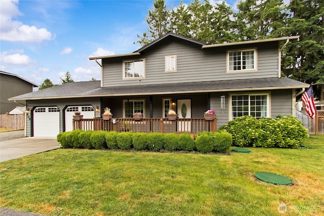 408 Cross Creek Ct, South Prairie, WA 98385 - view of front facade featuring a porch, driveway, a garage, and roof with shingles