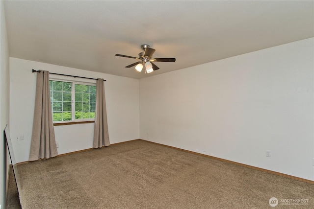 408 Cross Creek Ct, South Prairie, WA 98385 - carpeted spare room featuring ceiling fan and baseboards