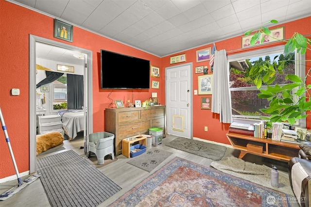 1501 Lakeway Dr, Bellingham, WA 98225 - living room with wood finished floors and ornamental molding