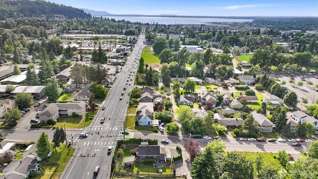 1501 Lakeway Dr, Bellingham, WA 98225 - aerial view of property and surrounding area with nearby suburban area
