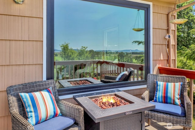 16071 Colony Rd, Bow, WA 98232 - balcony featuring an outdoor fire pit
