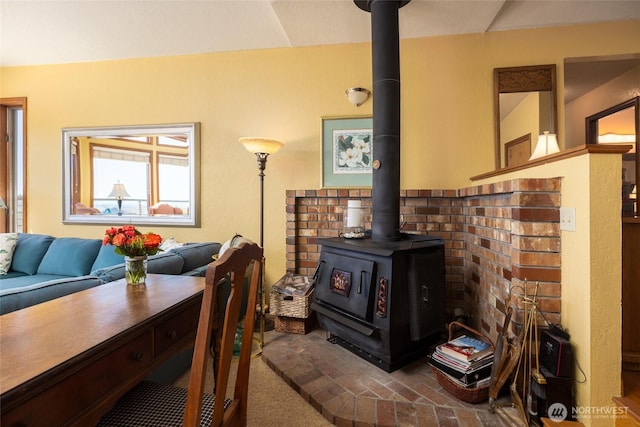 1807 Bradley Dr, Anacortes, WA 98221 - living room with a wood stove