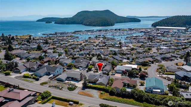 1807 Bradley Dr, Anacortes, WA 98221 - drone / aerial view of a water and mountain view
