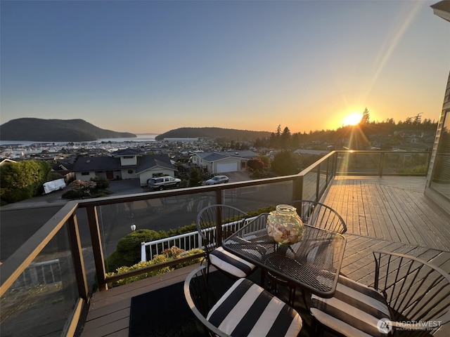 1807 Bradley Dr, Anacortes, WA 98221 - wooden terrace featuring a mountain view