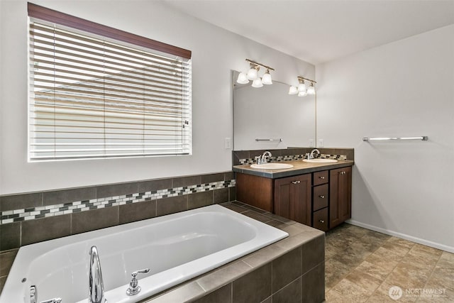 21552 SE 275th Ct, Maple Valley, WA 98038 - full bathroom featuring double vanity and a bath