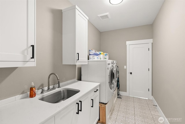 809 NW Gertrude Ave, Winlock, WA 98596 - laundry room with cabinet space and separate washer and dryer