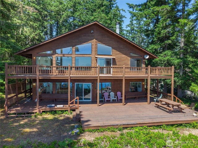160 Wildwood Shrs, Brinnon, WA 98320 - back of property with a wooden deck