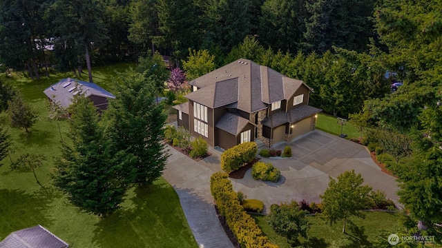 24702 64th Ave E, Graham, WA 98338 - aerial view of property and surrounding area featuring a heavily wooded area