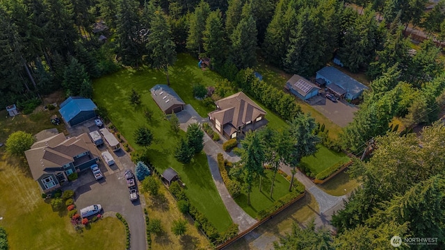 24702 64th Ave E, Graham, WA 98338 - aerial overview of property's location with nearby suburban area