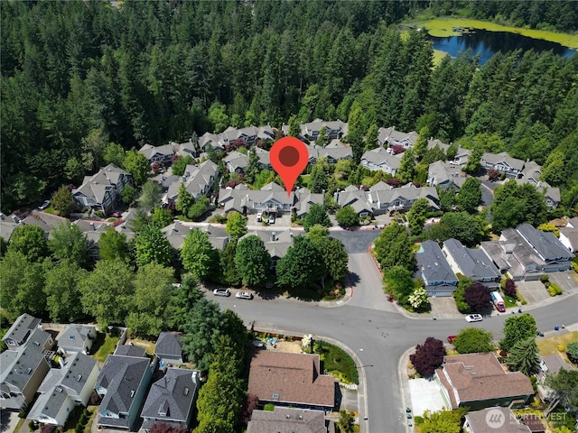 4196 248th Ct SE Unit 62, Sammamish, WA 98029 - aerial view of property and surrounding area with nearby suburban area and a nearby body of water