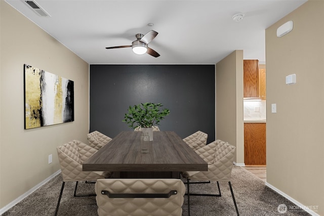 4714 Fairwood Blvd NE Unit 1704, Tacoma, WA 98422 - carpeted dining room featuring ceiling fan and baseboards