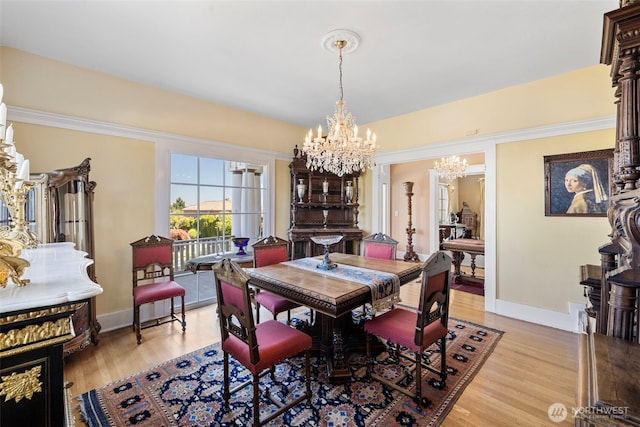 4410 N 45th St, Tacoma, WA 98407 - dining area with a chandelier and light wood-style floors