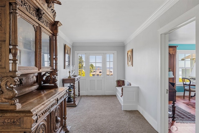 4410 N 45th St, Tacoma, WA 98407 - entrance foyer with plenty of natural light, ornamental molding, and light carpet
