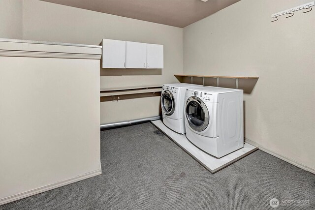 25321 133rd Ave NE, Arlington, WA 98223 - laundry room featuring separate washer and dryer, carpet, and cabinet space