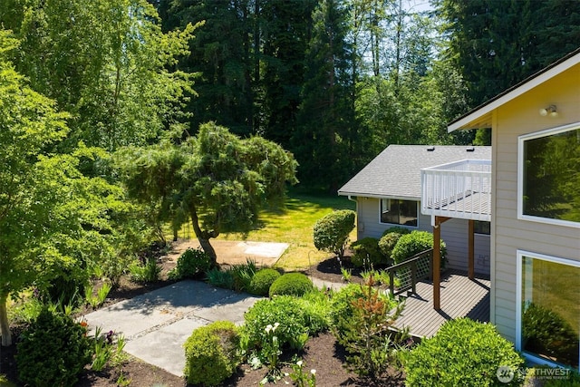 25321 133rd Ave NE, Arlington, WA 98223 - view of yard featuring a wooden deck and a patio