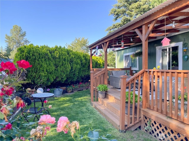 15410 SE 272nd St Unit 71, Kent, WA 98030 - wooden deck featuring a yard