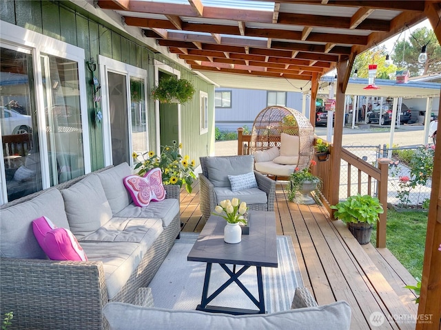 15410 SE 272nd St Unit 71, Kent, WA 98030 - deck with an outdoor hangout area