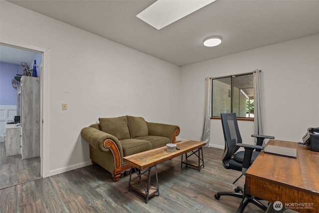 6830 SE Arlington Pl, Port Orchard, WA 98367 - office space featuring dark wood-style flooring and a skylight