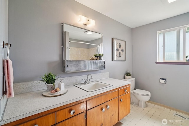 411 15th Ave, Milton, WA 98354 - full bathroom with vanity, a shower, and tile patterned floors
