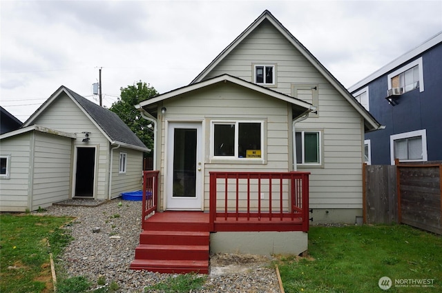 608 S 6th Ave, Kelso, WA 98626 - back of property with a deck and an outbuilding