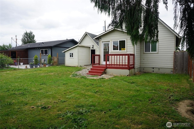 608 S 6th Ave, Kelso, WA 98626 - rear view of property with a wooden deck