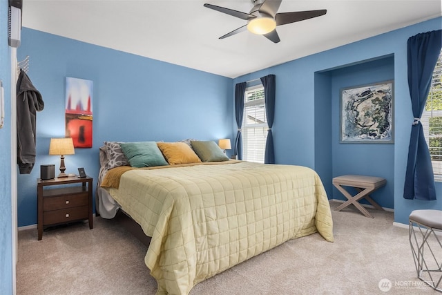 15600 116th Ave NE Unit E4, Bothell, WA 98011 - carpeted bedroom featuring ceiling fan and baseboards