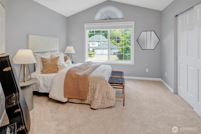 1125 Hemlock Ave SW, North Bend, WA 98045 - bedroom with carpet flooring and vaulted ceiling