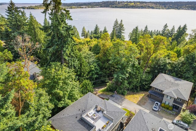 7223 NE 118th Ct, Kirkland, WA 98034 - aerial view of property and surrounding area featuring a large body of water