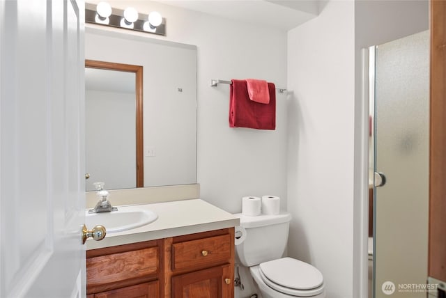 3505 Kimberly Ct, Wenatchee, WA 98801 - bathroom featuring vanity and a shower with shower door