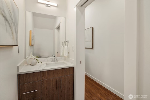 2749 Clare Ave Unit 1, Bremerton, WA 98310 - bathroom featuring vanity and wood finished floors