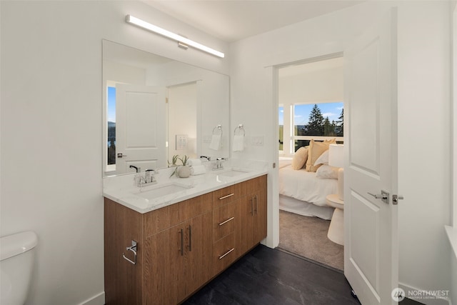 2749 Clare Ave Unit 1, Bremerton, WA 98310 - full bathroom featuring double vanity and wood finished floors