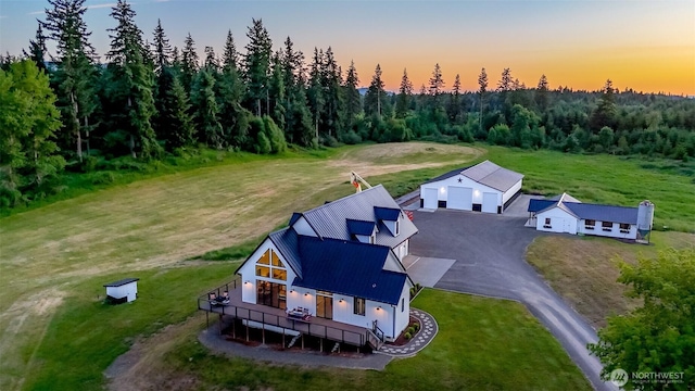 14045 Solberg Rd SE, Yelm, WA 98597 - view from above of property with a heavily wooded area