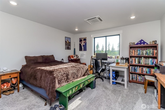 14045 Solberg Rd SE, Yelm, WA 98597 - carpeted bedroom featuring an office area and recessed lighting