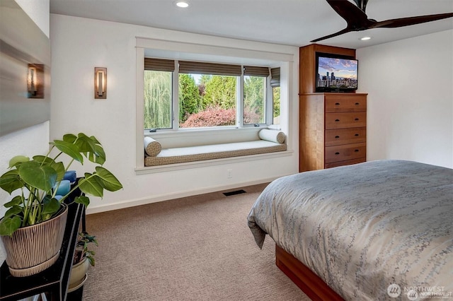 5829 112th Pl NE, Kirkland, WA 98033 - carpeted bedroom with recessed lighting and ceiling fan