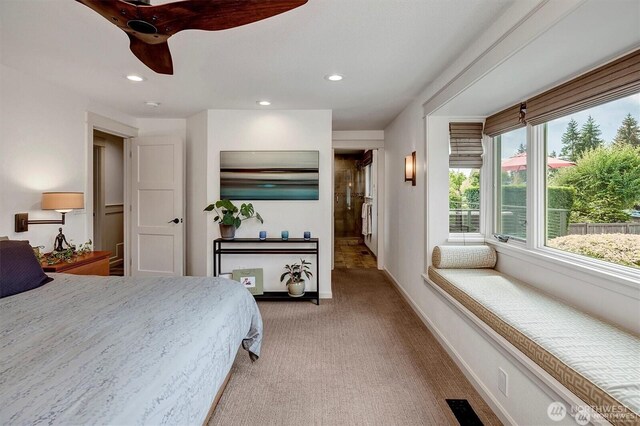 5829 112th Pl NE, Kirkland, WA 98033 - bedroom featuring light carpet and recessed lighting