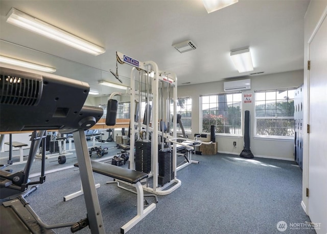 215 100th St SW Unit A305, Everett, WA 98204 - workout area featuring a wall unit AC and baseboards