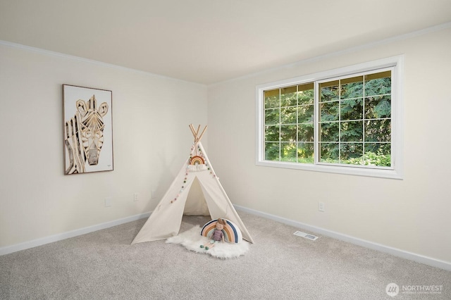 2892 160th Pl NE, Bellevue, WA 98008 - game room with ornamental molding and carpet flooring
