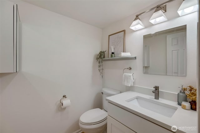 202 W Olympic Pl Unit 201, Seattle, WA 98119 - half bath featuring a skylight and vanity