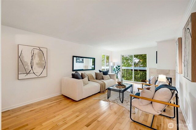 202 W Olympic Pl Unit 201, Seattle, WA 98119 - living room with light wood-type flooring